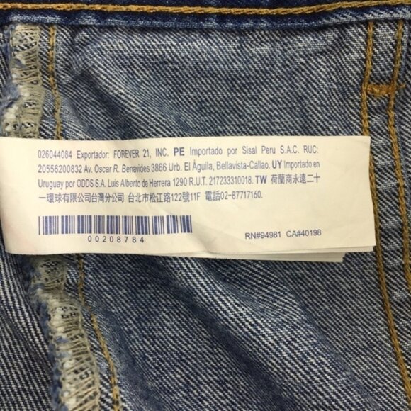 Forever 21 Denim Mini Skirt Womens 28 Button Front Raw Hem Cotton Jean Skirt - Picture 5 of 6